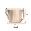 Brown Striped Knit Tote Shoulder Bag