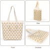 Brown Triangle Check Knit Tote Shoulder Bag