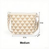 Brown Triangle Check Knit Tote Shoulder Bag