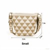Brown Triangle Check Knit Tote Shoulder Bag