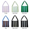 Color-Block Striped Knit Tote Bag