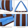 Color-Block Striped Knit Tote Bag