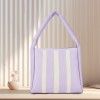 Color-Block Striped Knit Tote Bag