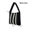 Color-Block Striped Knit Tote Bag