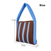 Color-Block Striped Knit Tote Bag