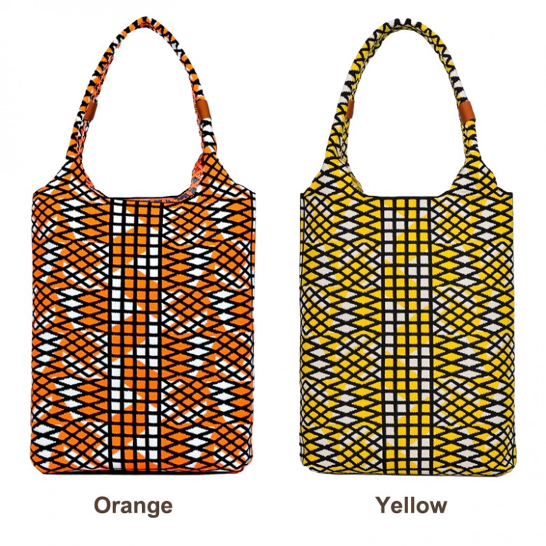 Colorful Geometric Knit Tote Bag