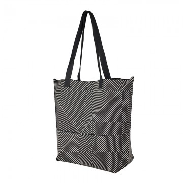 Foldable Striped Tote Bag