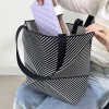 Foldable Striped Tote Bag