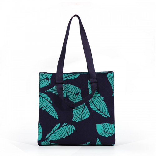 Knitted Leaf Tote Bag