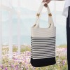 Knitted Stripe Shoulder Tote Bag