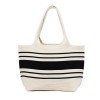 Large Striped Knit Tote Bag