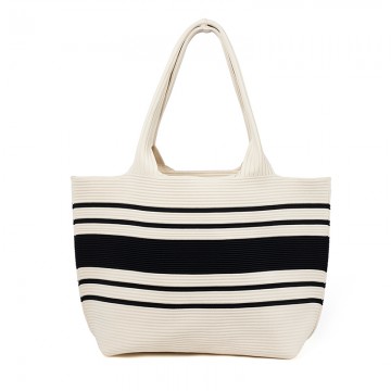 Large Striped Knit Tote Bag