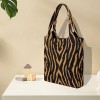 Leopard Print Knitted Tote Bag
