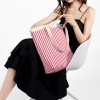 Pink Striped Tote Shoulder Sling Bag