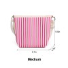 Pink Striped Tote Shoulder Sling Bag