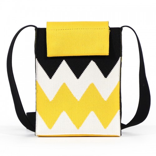Small Knitted Crossbody Bag Cell Phone Wallet