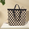 Triangle Plaid Knitted Tote Shoulder Bag