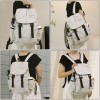 Nylon Drawstring Flap Backpack