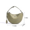 Genuine Leather Woven Crescent Shoulder Bag