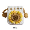 Handmade Crochet Sunflower Drawstring Pouch Bag