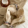 Boho Woven Straw Beach Tote Bag