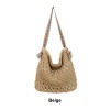 Boho Woven Straw Beach Tote Bag