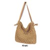 Boho Woven Straw Beach Tote Bag