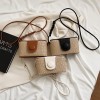 Faux Leather Straw Box Bag
