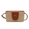 Faux Leather Straw Box Bag