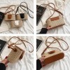 Faux Leather Straw Box Bag