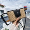 Faux Leather Straw Box Bag