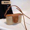 Faux Leather Straw Box Bag