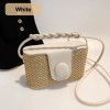 Faux Leather Straw Box Bag