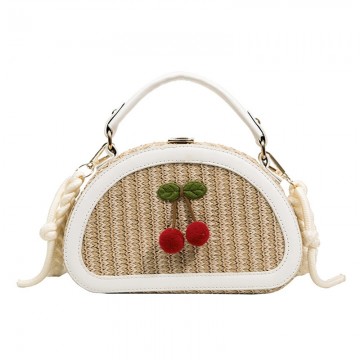 Half Round Saddle Straw Bag