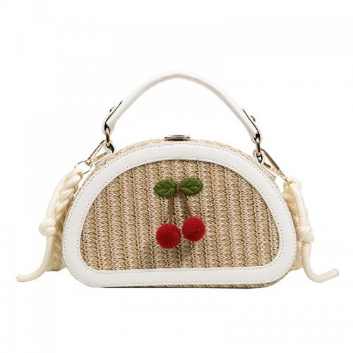Half Round Saddle Straw Bag