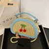 Half Round Saddle Straw Bag