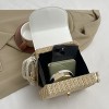 PU Leather Flap Straw Bag