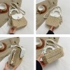PU Leather Flap Straw Bag