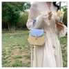 PU Leather Flap Straw Bag