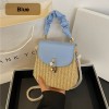 PU Leather Flap Straw Bag