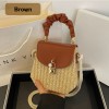 PU Leather Flap Straw Bag