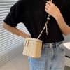 Straw Chain Box Crossbody Bag