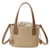 Straw Drawstring Bucket Bag