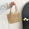 Straw Drawstring Bucket Bag
