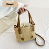Straw Drawstring Bucket Bag