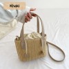 Straw Drawstring Bucket Bag