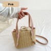 Straw Drawstring Bucket Bag