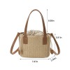 Straw Drawstring Bucket Bag