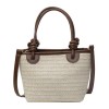 Straw Woven Bucket Crossbody Handbag
