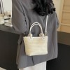 Straw Woven Bucket Crossbody Handbag